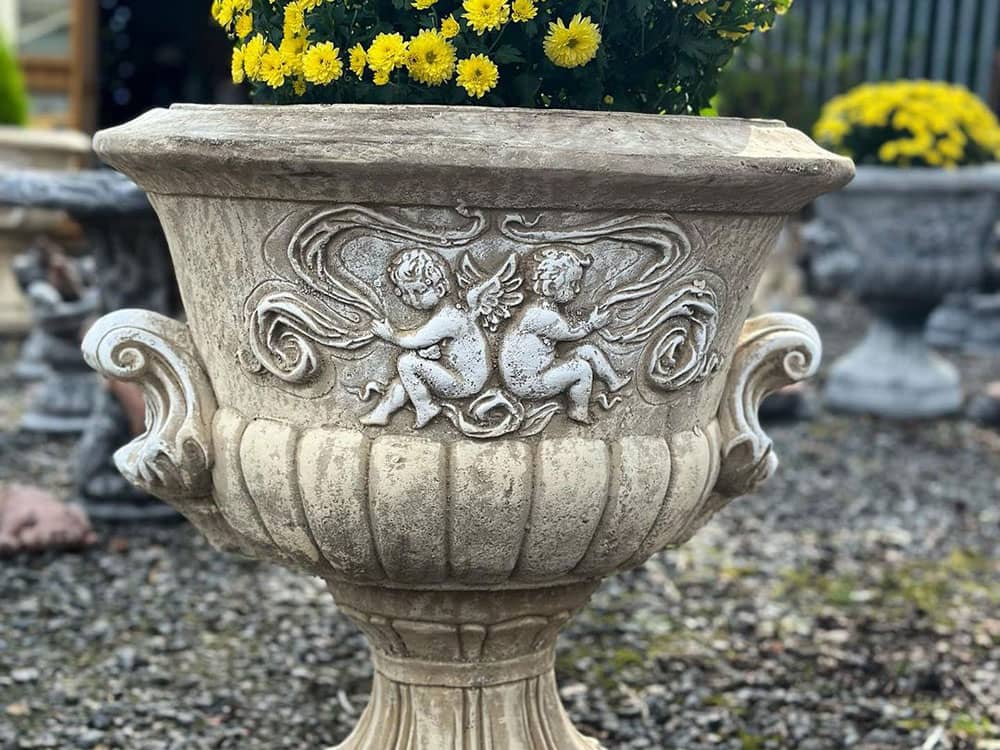 Stone garden flower pot