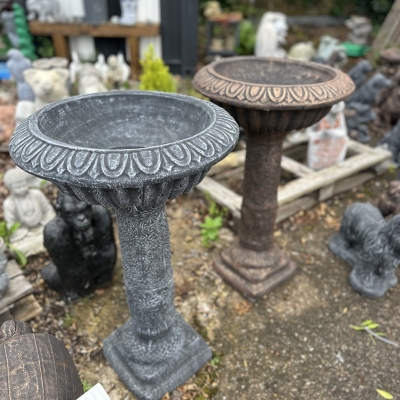 Stone & Bronze Bird Bath 